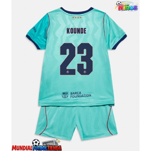Camiseta Barcelona Jules Kounde #23 Tercera Equipación Replica 2026-27 para niños mangas cortas (+ Pantalones cortos)
